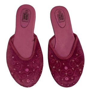 Faded Glory Kids Rhinestone Suede Mules